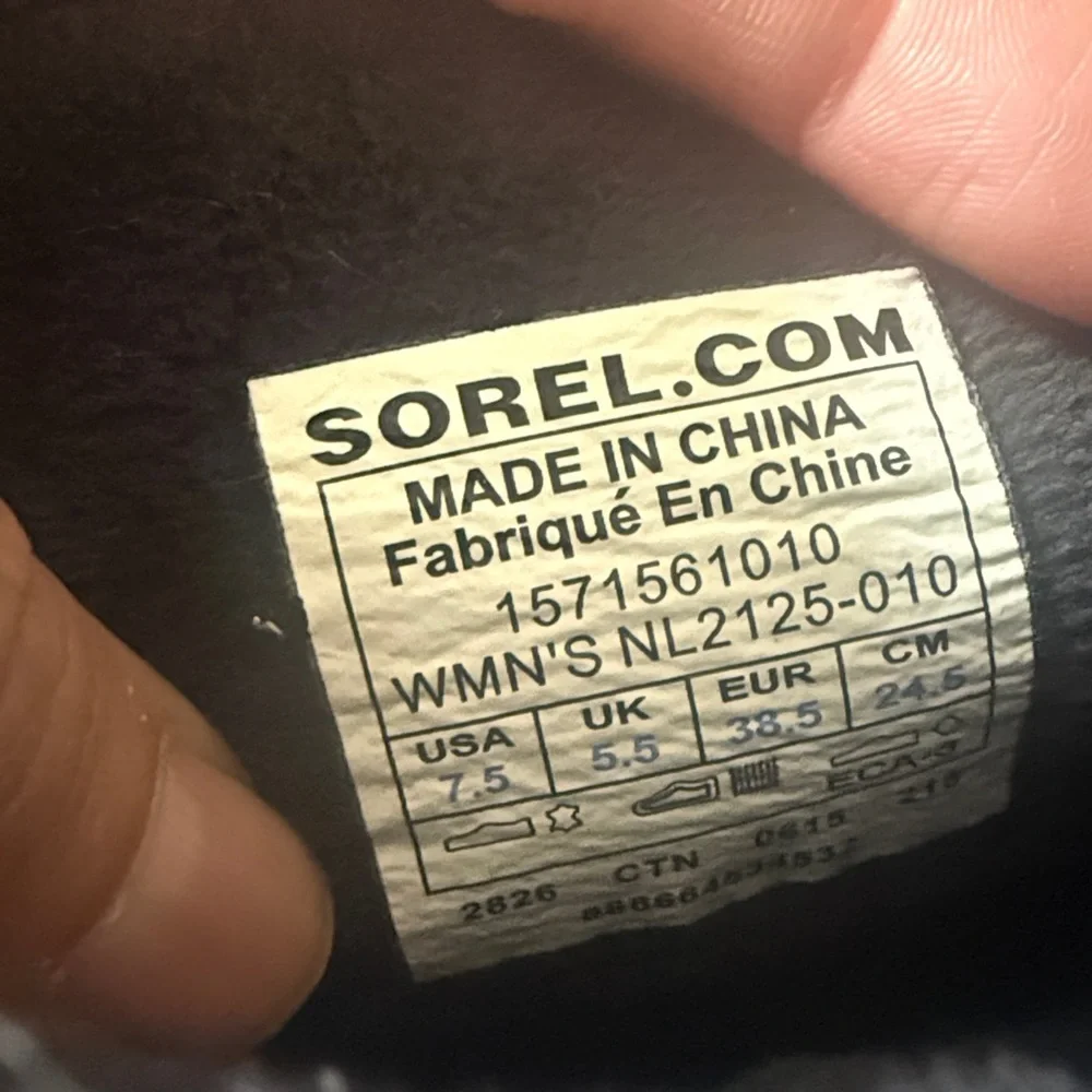 Sorel Black Women's Winter Lace-Up Boots Size 7.5 Waterproof Outdoor